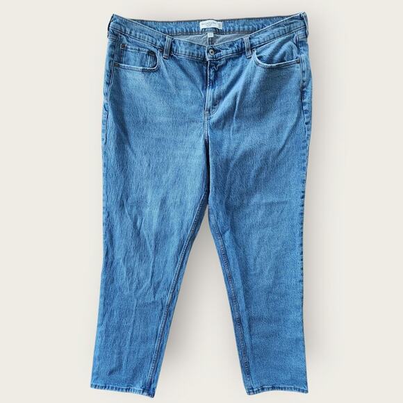 Abercrombie & Fitch Jeans Women's Sz 18R Blue The Straight Mid-Rise Curve Love - Picture 1 of 7